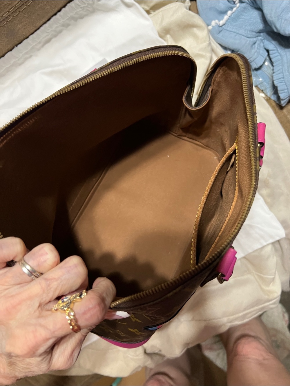 Louis Vuitton Pink Monogram Barbie Patch Alma Tote - Picture 5 of 7